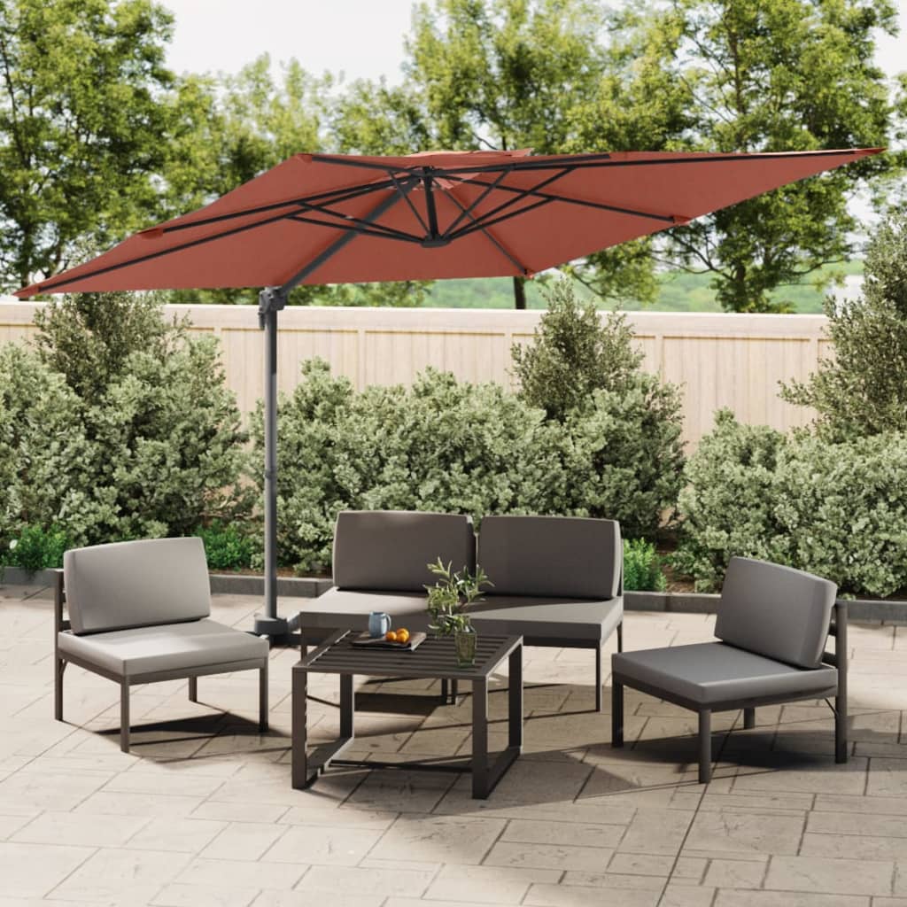 Double Top Cantilever Garden Parasol Terracotta 400x300 cm