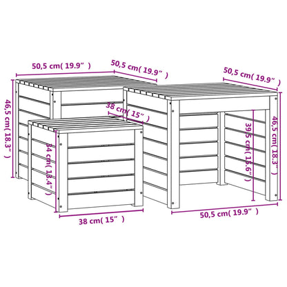 3 Piece Garden Box Set Solid Wood Pine