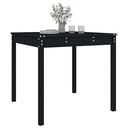 Garden Table Black 82.5x82.5x76 cm Solid Wood Pine