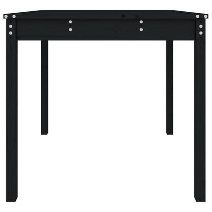 Garden Table Black 82.5x82.5x76 cm Solid Wood Pine