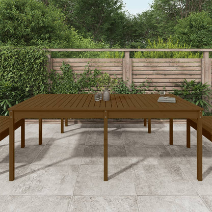 Garden Table Honey Brown 203.5x100x76 cm Solid Wood Pine