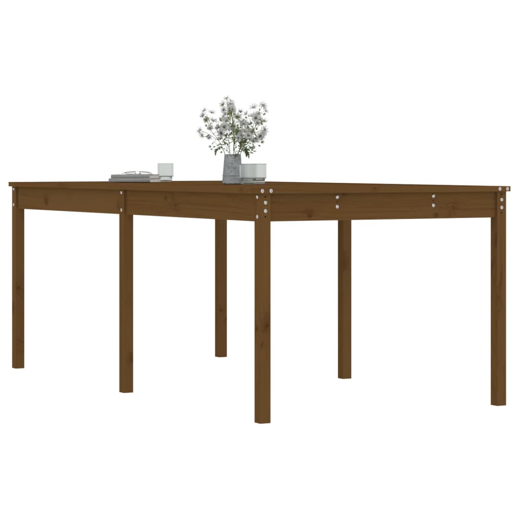 Garden Table Honey Brown 203.5x100x76 cm Solid Wood Pine