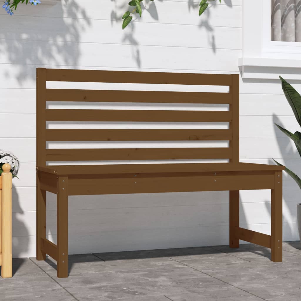 Garden Bench Honey Brown 109 cm Solid Wood Pine