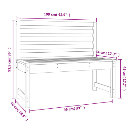 Garden Bench Honey Brown 109 cm Solid Wood Pine