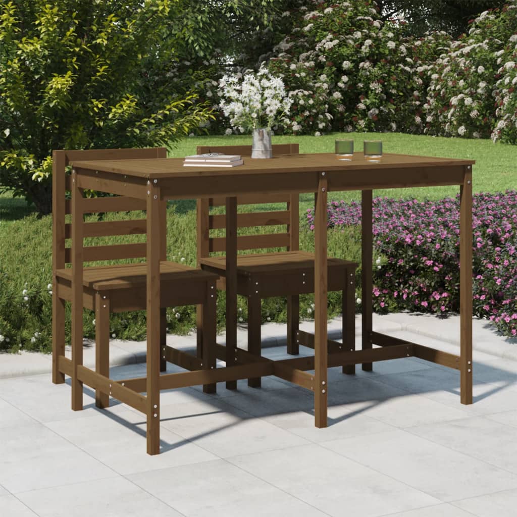 Garden Table Honey Brown 159.5x82.5x110 cm Solid Wood Pine