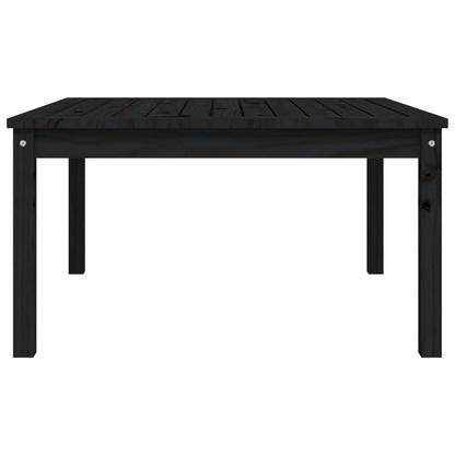 Garden Table Black 82.5x82.5x45 cm Solid Wood Pine