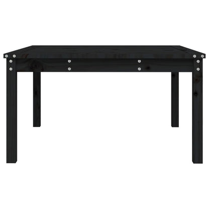 Garden Table Black 82.5x82.5x45 cm Solid Wood Pine