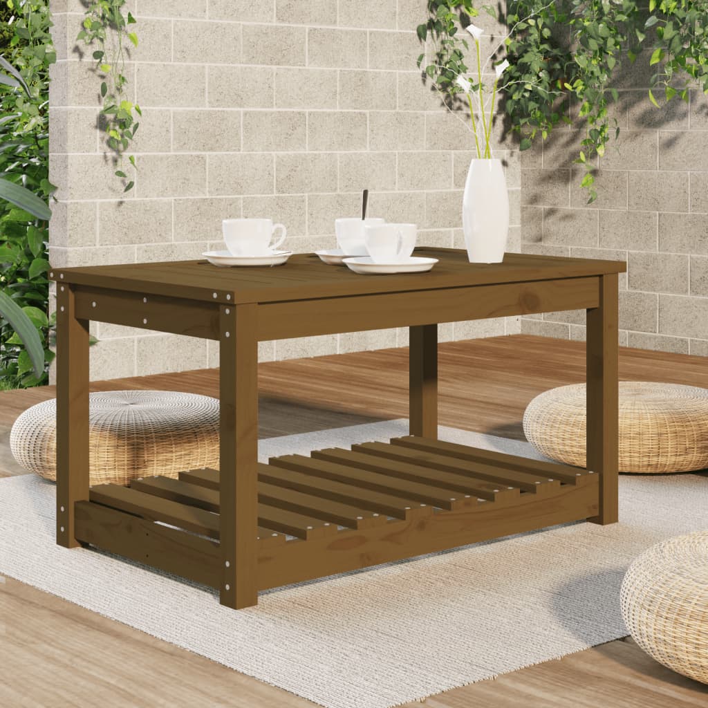 Garden Table Honey Brown 82.5x50.5x45 cm Solid Wood Pine