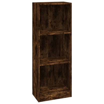 3-Tier Book Cabinet Smoked Oak 40x24x109 cm Engineered Wood