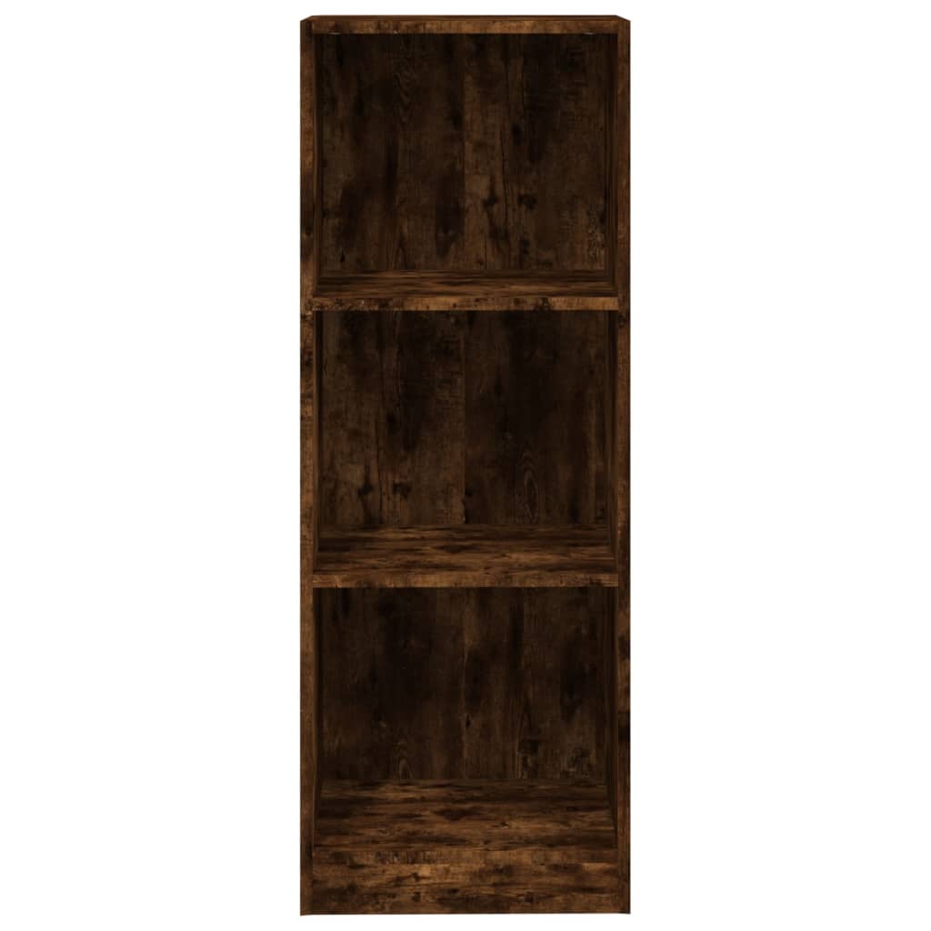 3-Tier Book Cabinet Smoked Oak 40x24x109 cm Engineered Wood