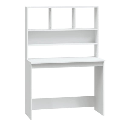 Desk with Shelves White 102x45x148 cm Engineered Wood