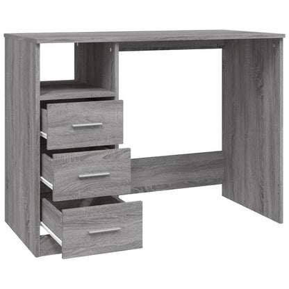 Desk with Drawers Grey Sonoma 102x50x76 cm Engineered Wood