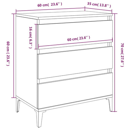 Sideboard White 60x35x70 cm Engineered Wood