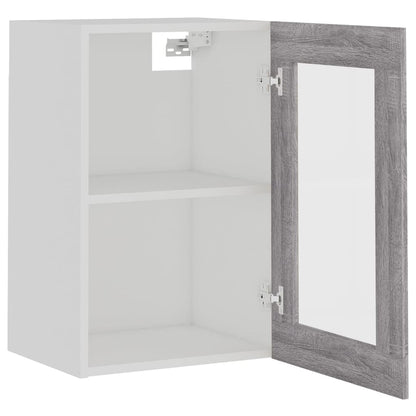 Hanging Glass Cabinet Grey Sonoma 40x31x60 cm Engineered Wood