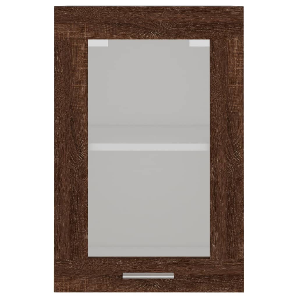 Hanging Glass Cabinet Brown Oak 40x31x60 cm Engineered Wood