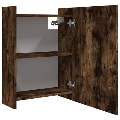 Bathroom Mirror Cabinet Smoked Oak 62.5x20.5x64cm Engineered Wood