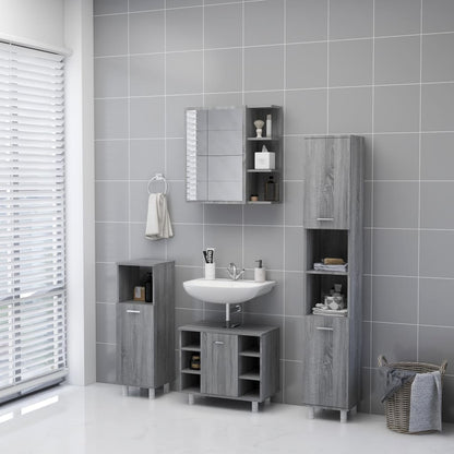 Bathroom Mirror Cabinet Grey Sonoma 62.5x20.5x64 cm Engineered Wood