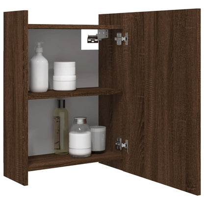 Bathroom Mirror Cabinet Brown Oak 62.5x20.5x64cm Engineered Wood