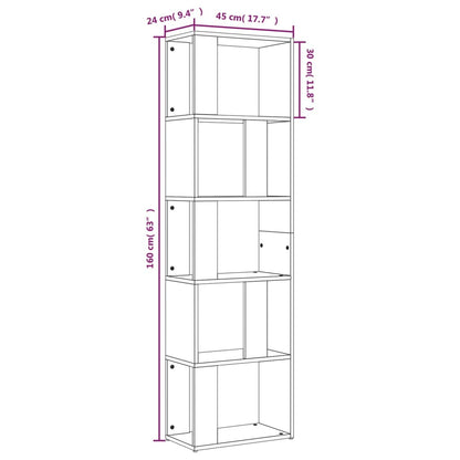 Book Cabinet Smoked Oak 45x24x160 cm Engineered Wood