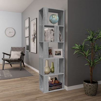 Book Cabinet Grey Sonoma 45x24x160 cm Engineered Wood