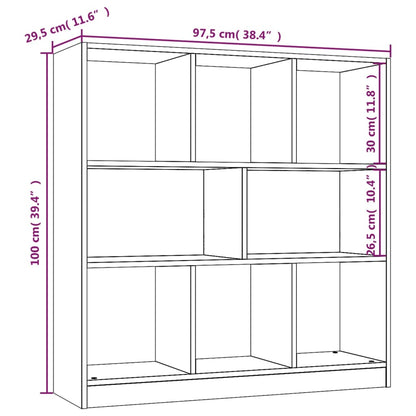 Book Cabinet Smoked Oak 97.5x29.5x100 cm Engineered Wood