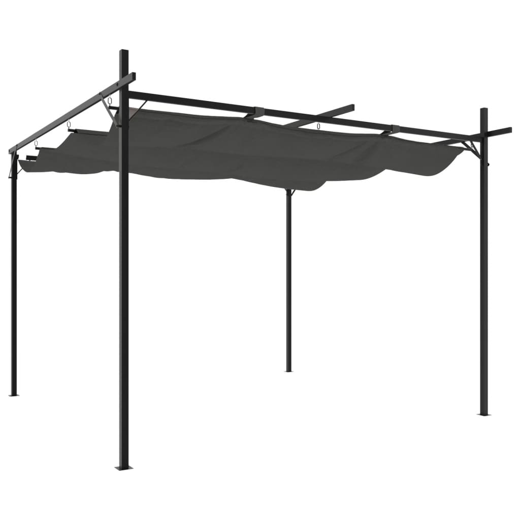 Pergola with Retractable Roof Anthracite 295x292x230 cm