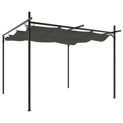 Pergola with Retractable Roof Anthracite 295x292x230 cm