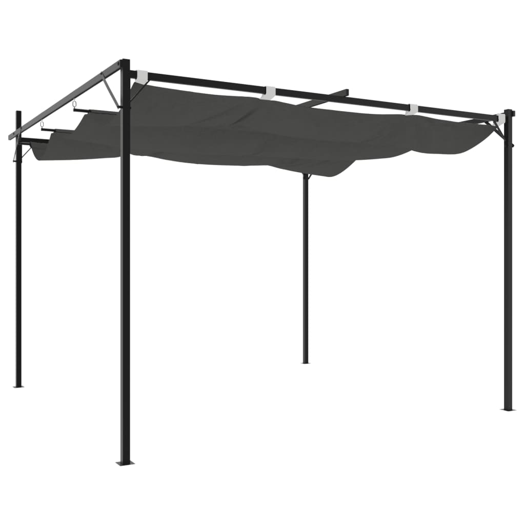 Pergola with Retractable Roof Anthracite 295x292x230 cm