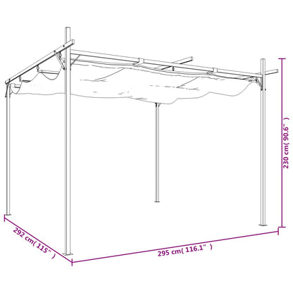 Pergola with Retractable Roof Anthracite 295x292x230 cm