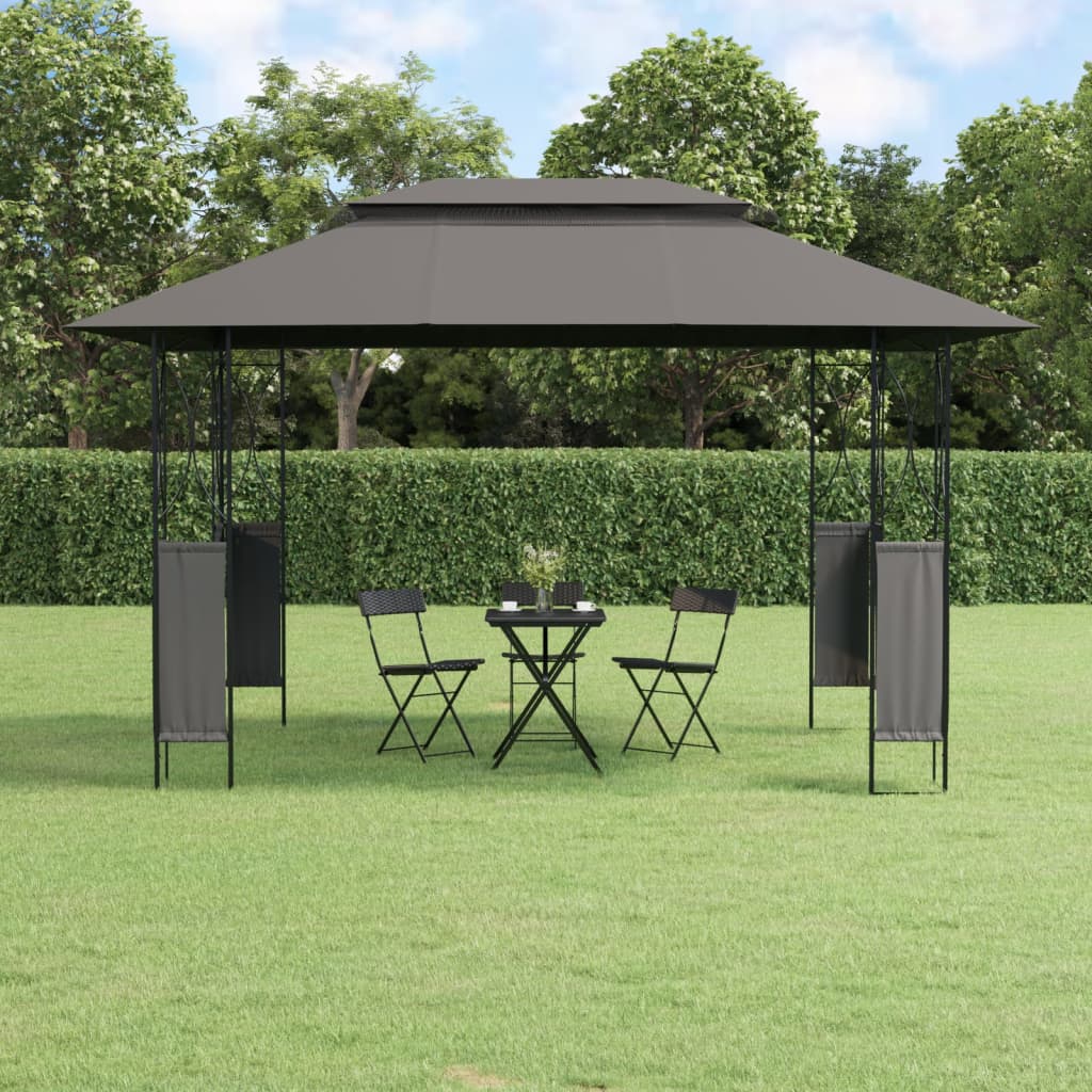 Gazebo with Roof Anthracite 400x300x270 cm Steel