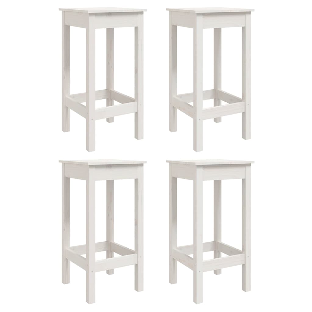 5 Piece Garden Bar Set White Solid Wood Pine