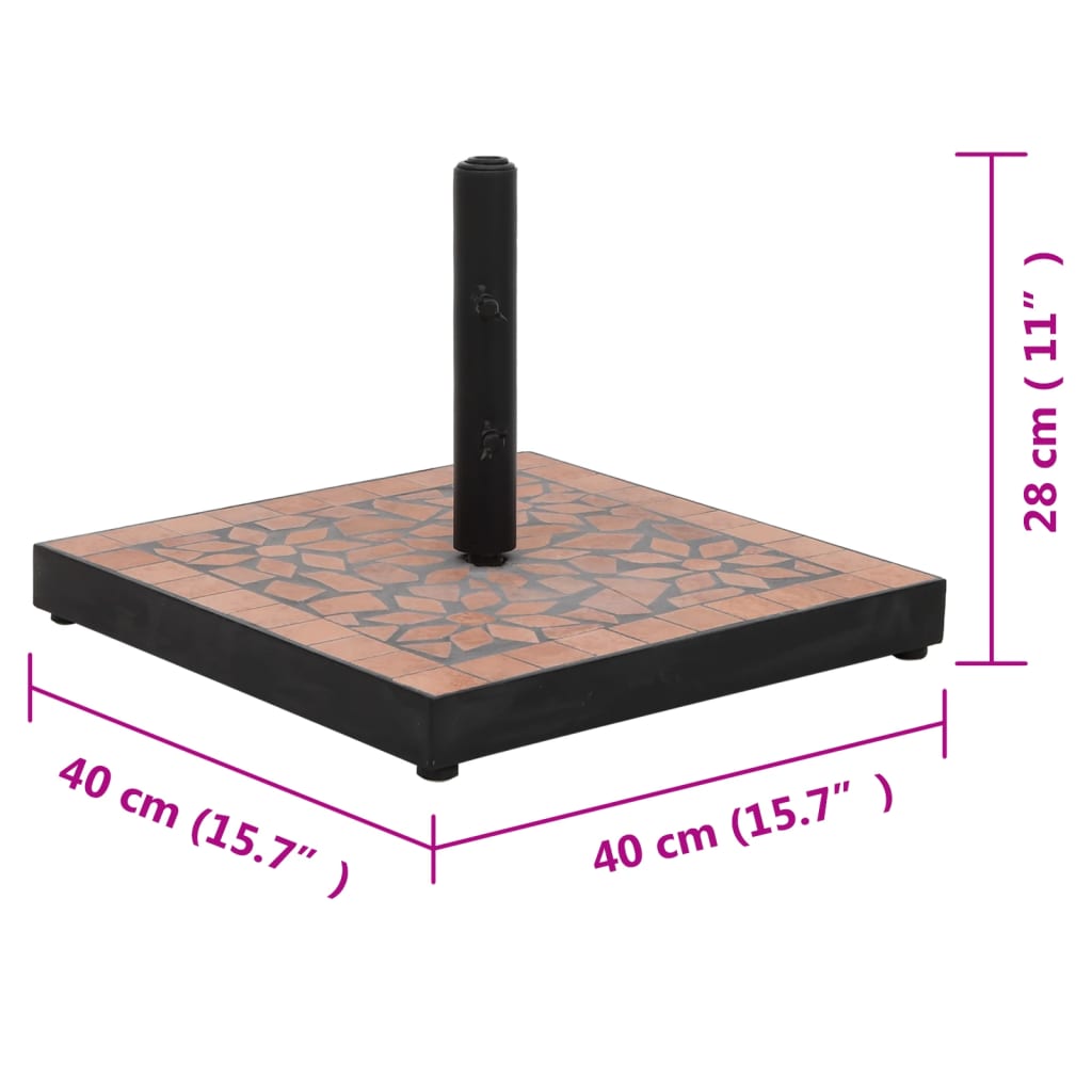 Parasol Base Terracotta Square 12 kg