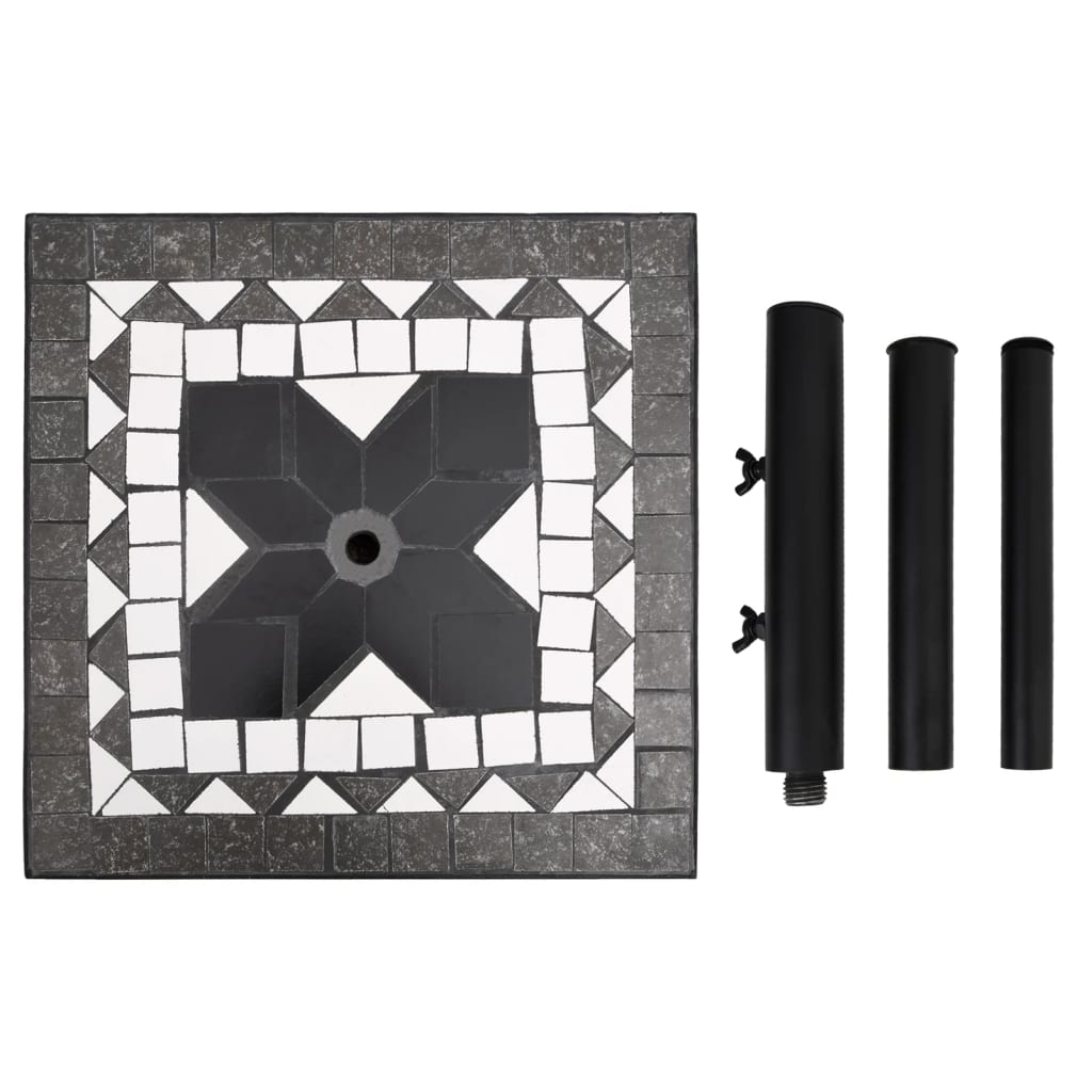 Parasol Base Black and White Square 12 kg