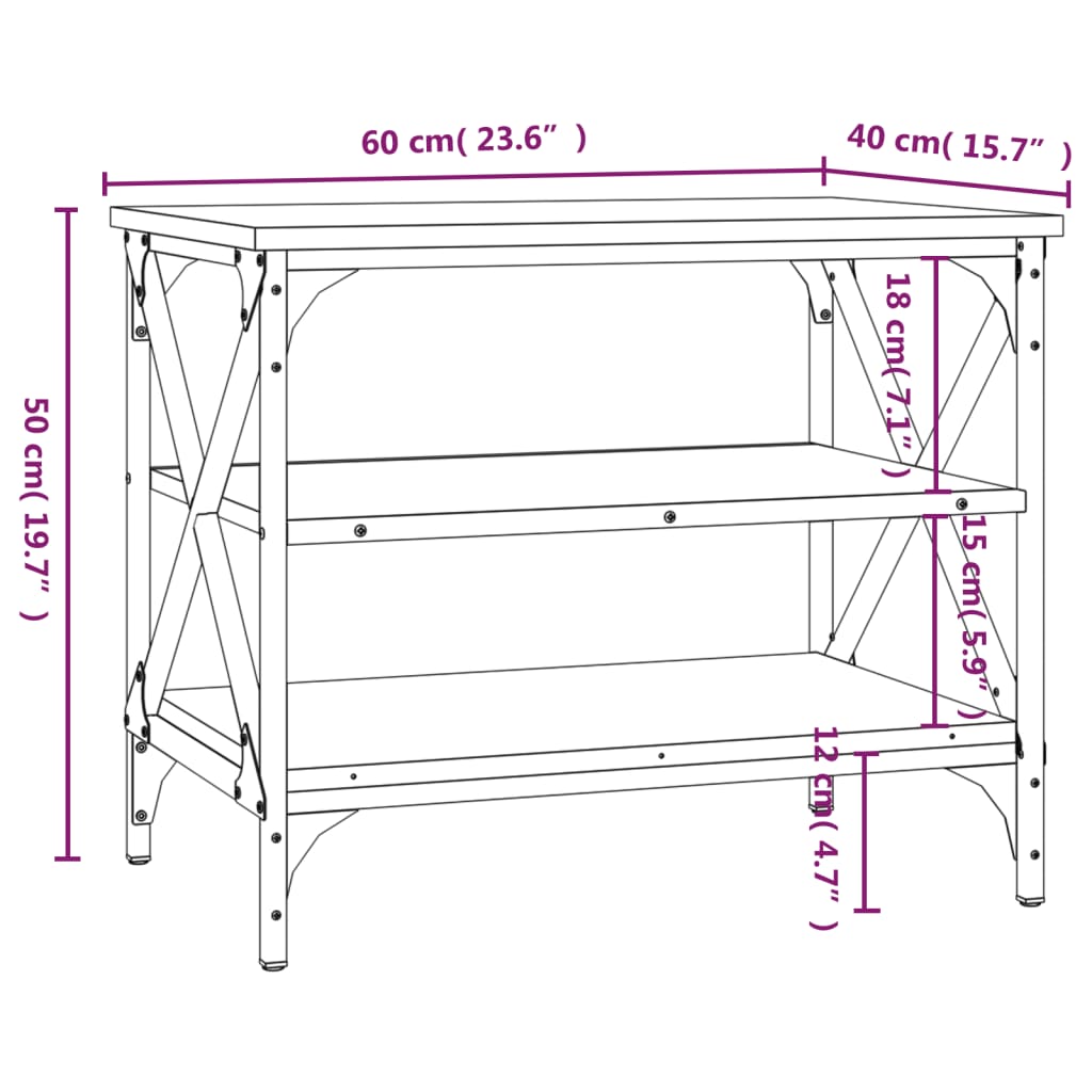 TV Cabinet Black 60x40x50 cm Engineered Wood