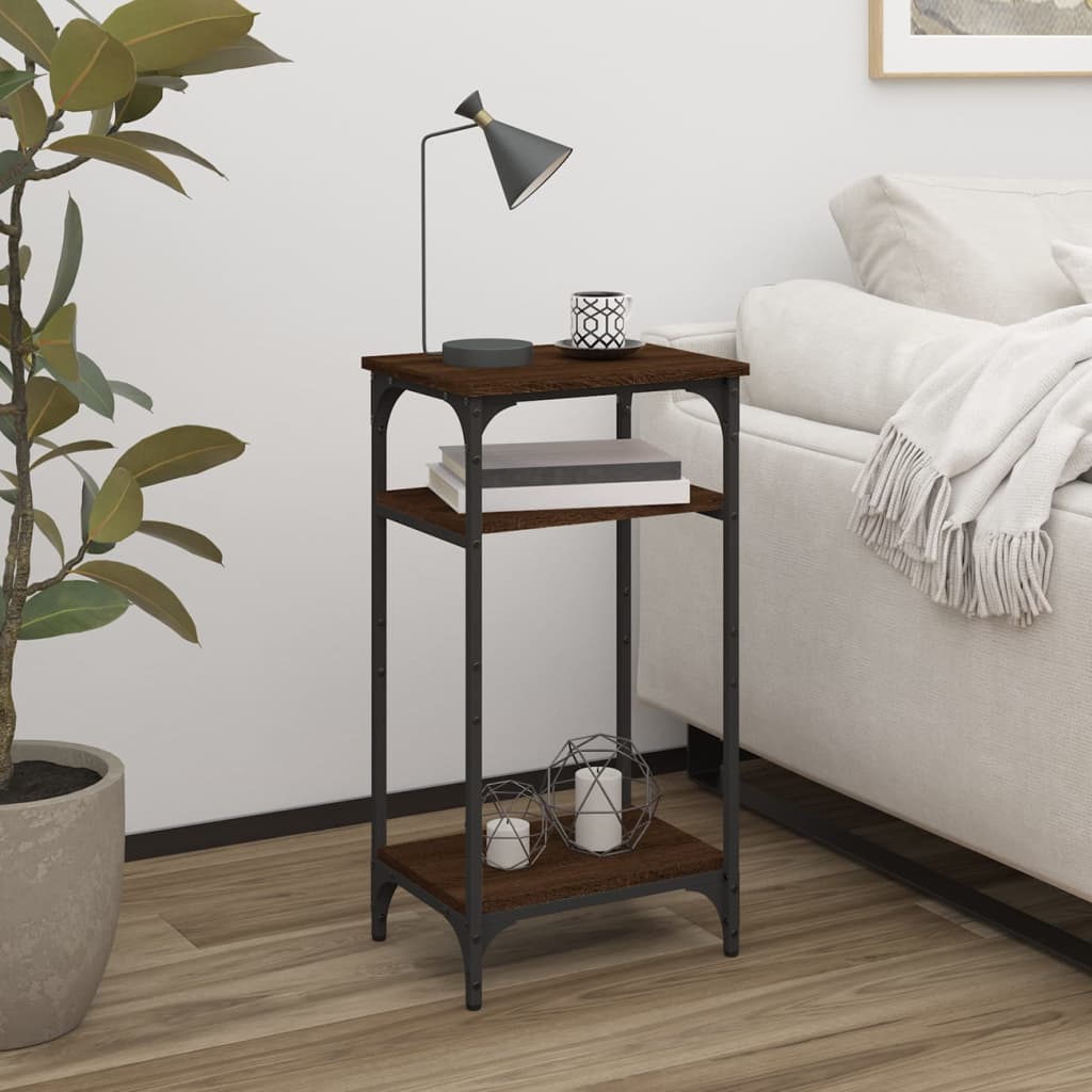 Side Table Brown Oak 40x30x75 cm Engineered Wood