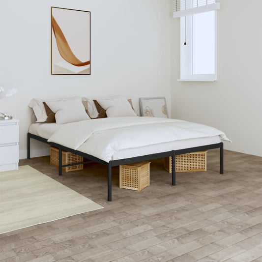 Metal Bed Frame without Mattress Black 160x200cm