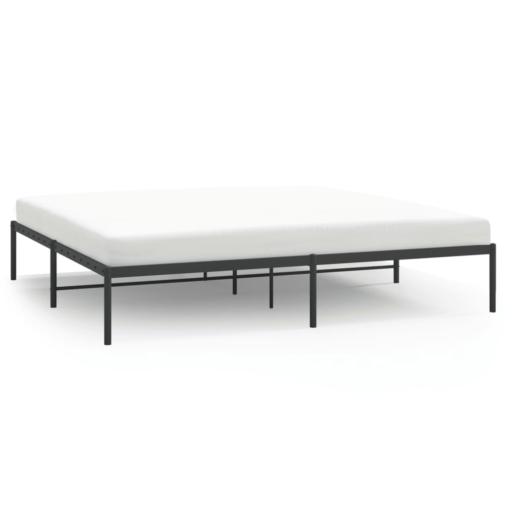 Metal Bed Frame without Mattress Black 200x200cm