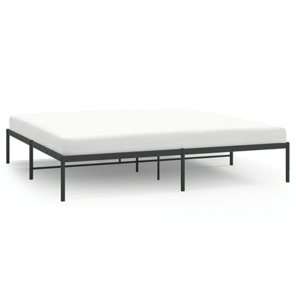Metal Bed Frame without Mattress Black 200x200cm