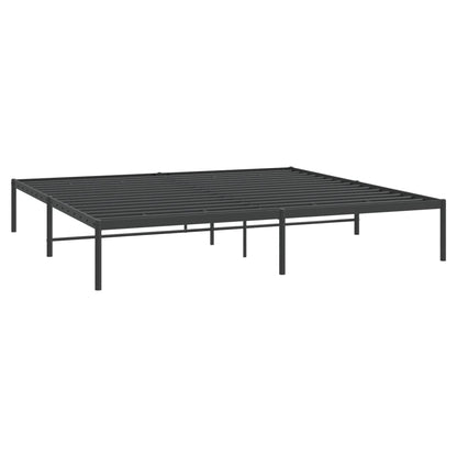 Metal Bed Frame without Mattress Black 200x200cm