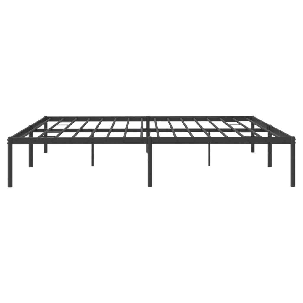 Metal Bed Frame without Mattress Black 200x200cm
