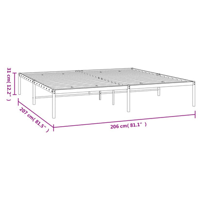 Metal Bed Frame without Mattress Black 200x200cm