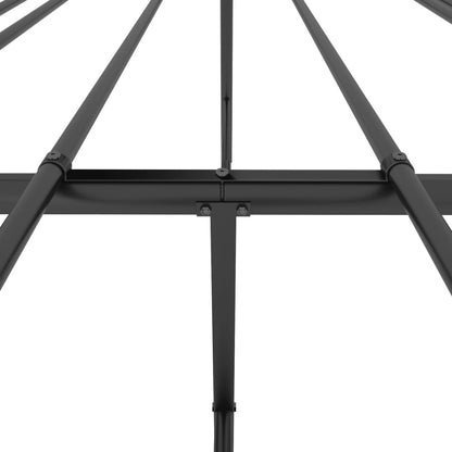 Metal Bed Frame without Mattress with Headboard Black 160x200cm