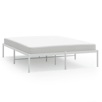 Metal Bed Frame without Mattress White 140x190cm