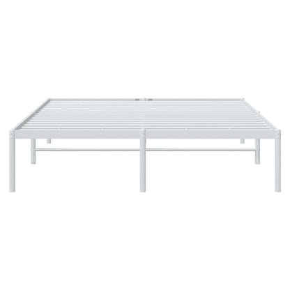Metal Bed Frame without Mattress White 140x190cm