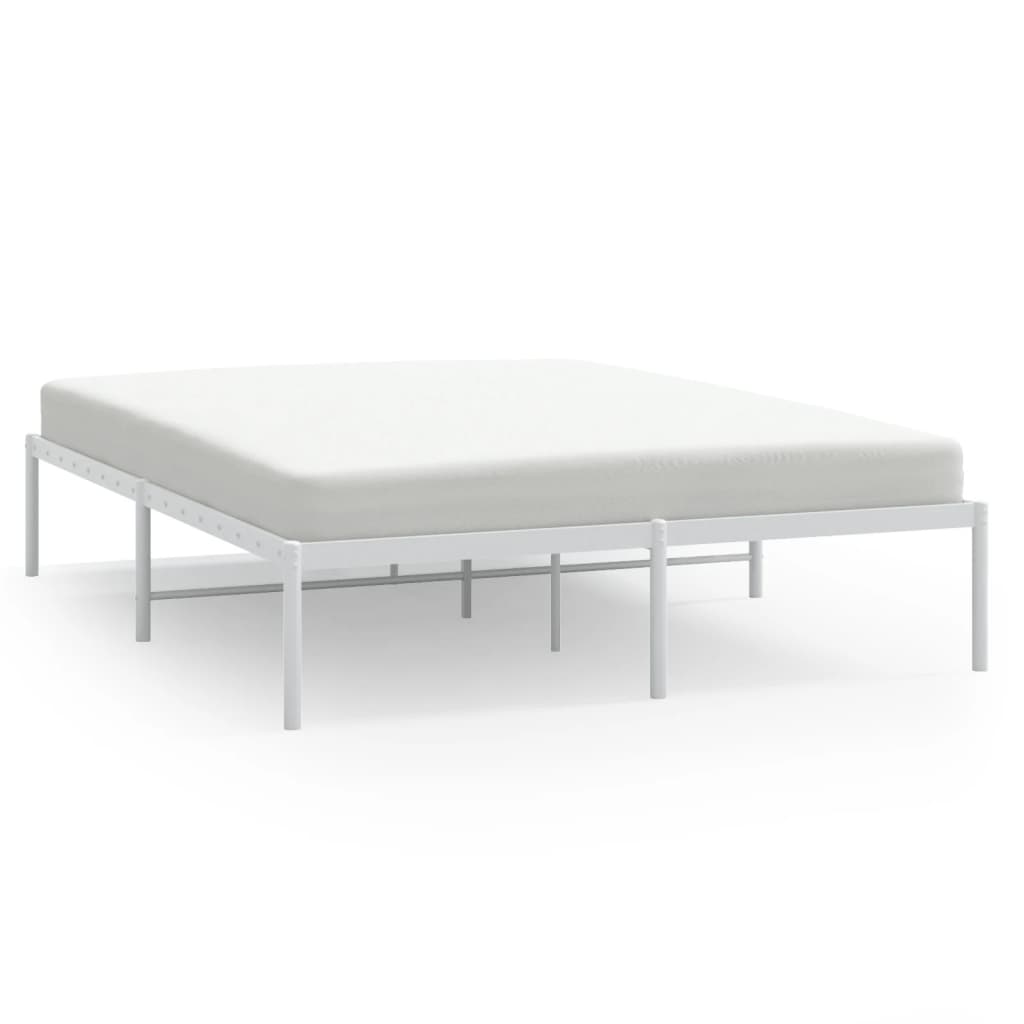Metal Bed Frame without Mattress White 160x200cm