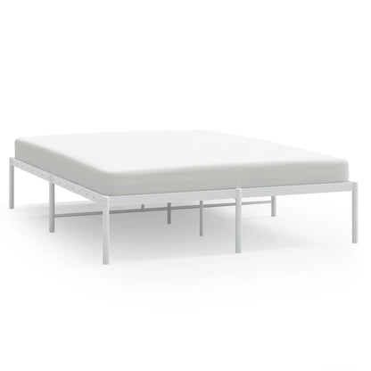 Metal Bed Frame without Mattress White 160x200cm