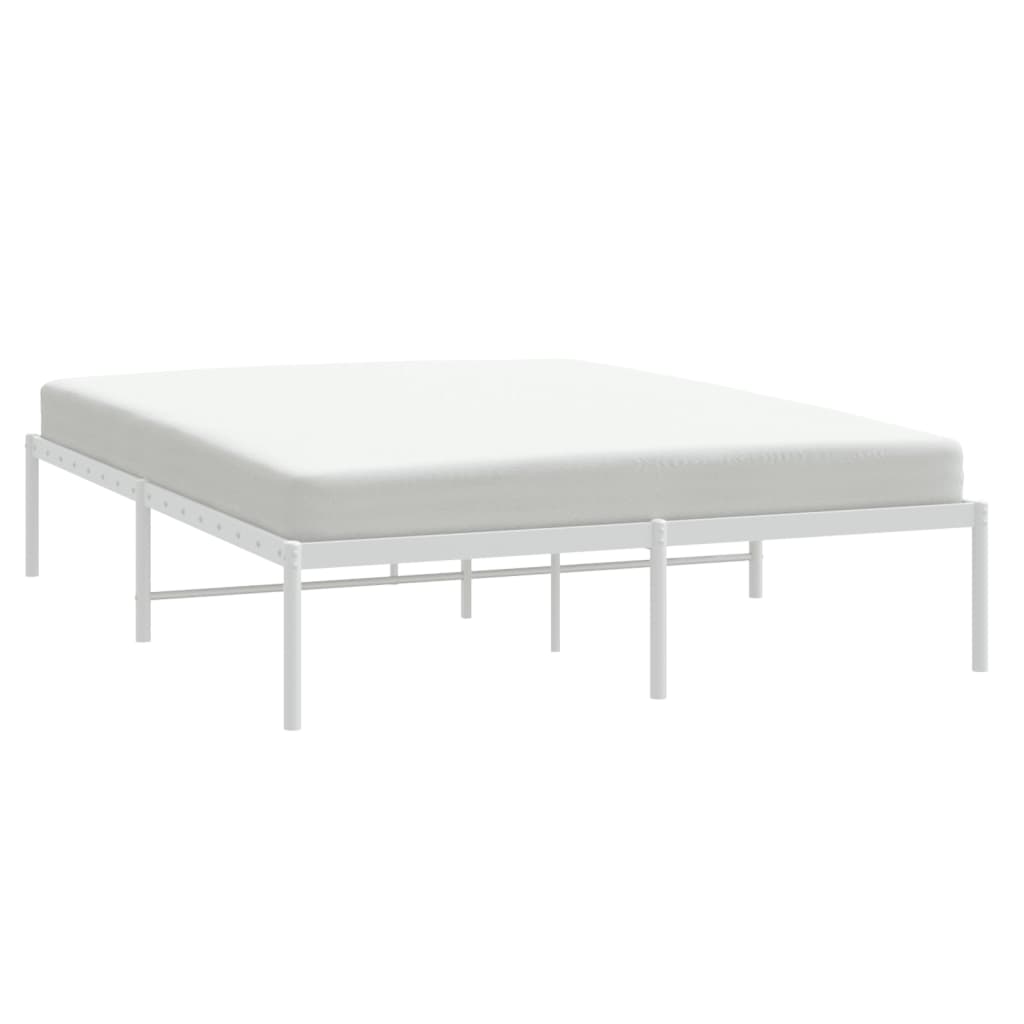 Metal Bed Frame without Mattress White 160x200cm
