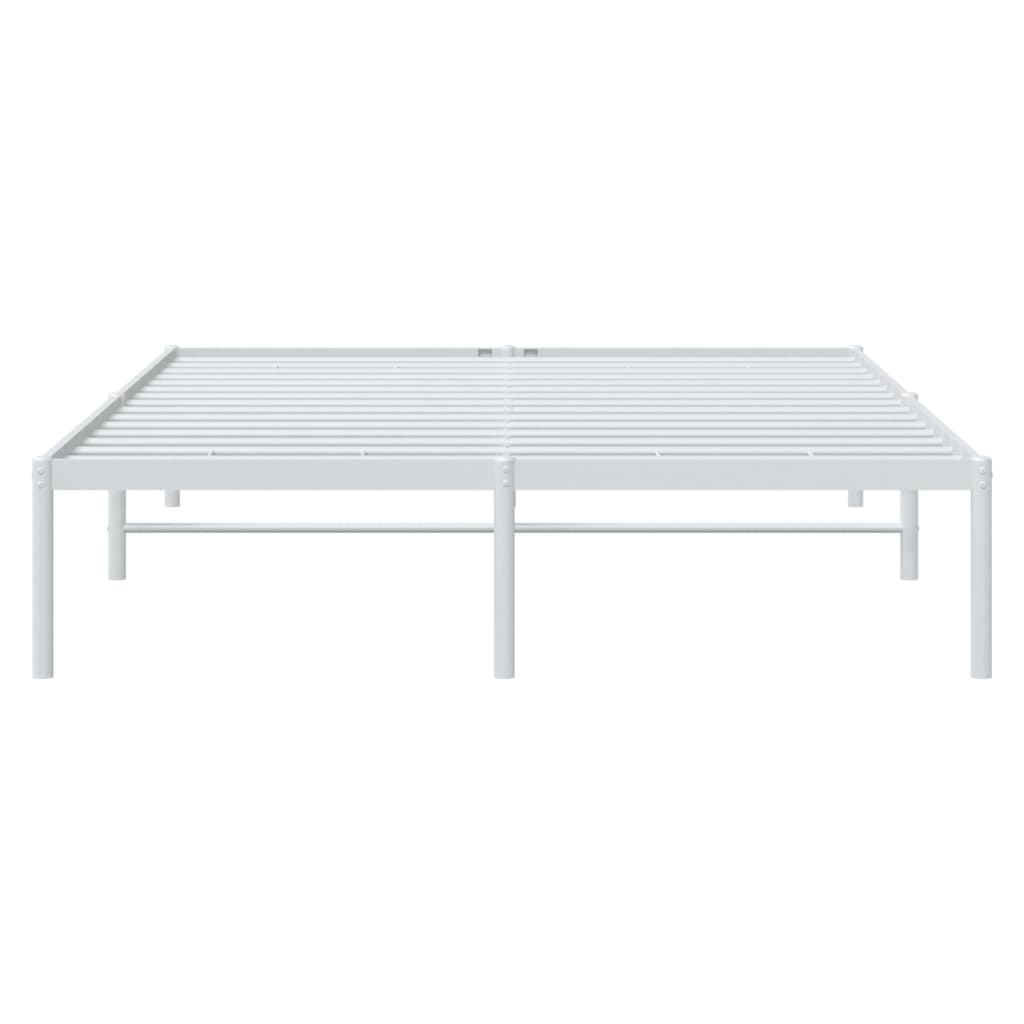 Metal Bed Frame without Mattress White 160x200cm