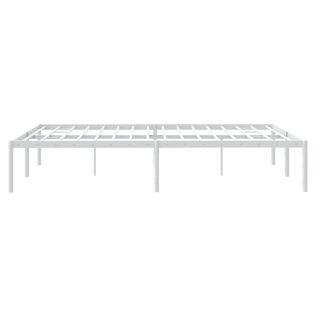 Metal Bed Frame without Mattress White 160x200cm
