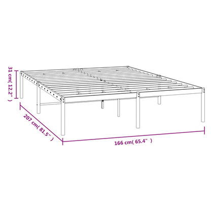 Metal Bed Frame without Mattress White 160x200cm